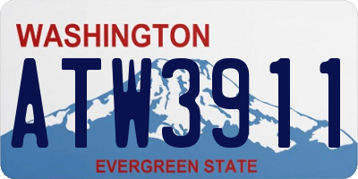 WA license plate ATW3911