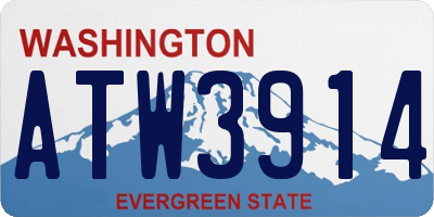 WA license plate ATW3914