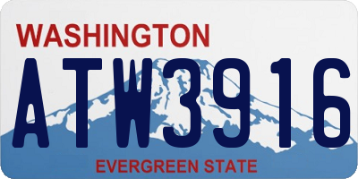 WA license plate ATW3916