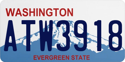 WA license plate ATW3918