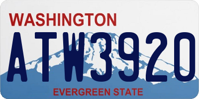 WA license plate ATW3920