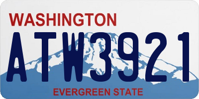 WA license plate ATW3921
