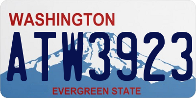 WA license plate ATW3923