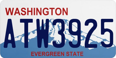 WA license plate ATW3925
