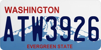 WA license plate ATW3926
