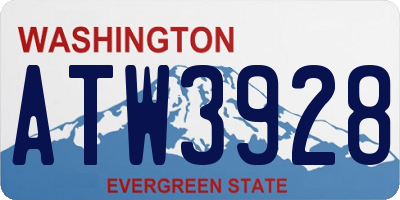 WA license plate ATW3928