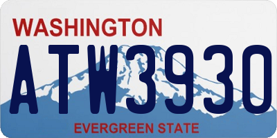 WA license plate ATW3930