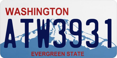 WA license plate ATW3931