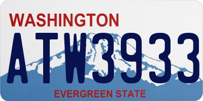 WA license plate ATW3933