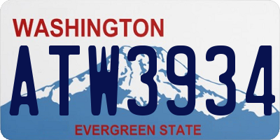 WA license plate ATW3934