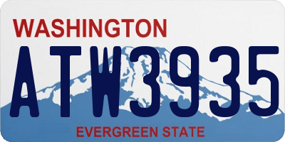 WA license plate ATW3935