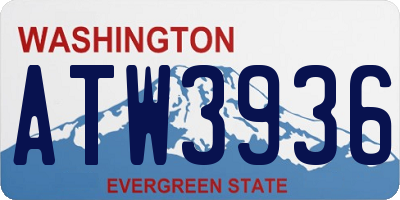 WA license plate ATW3936