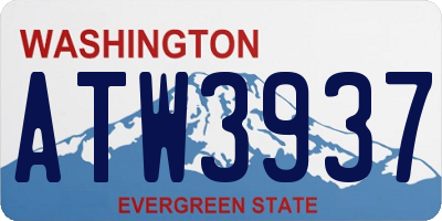 WA license plate ATW3937
