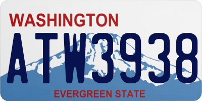 WA license plate ATW3938