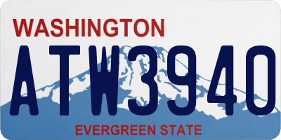 WA license plate ATW3940