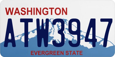 WA license plate ATW3947