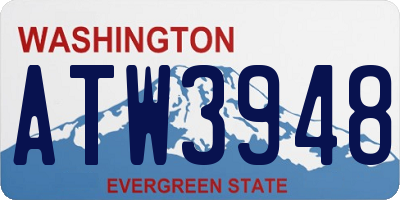 WA license plate ATW3948