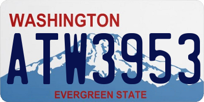 WA license plate ATW3953
