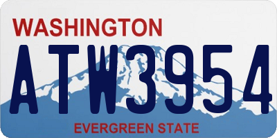 WA license plate ATW3954