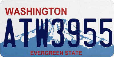 WA license plate ATW3955