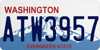 WA license plate ATW3957