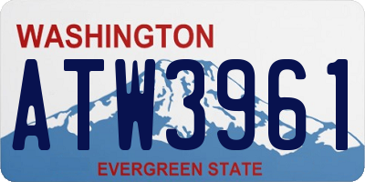 WA license plate ATW3961
