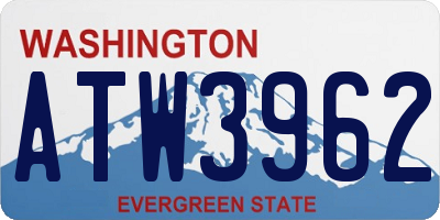 WA license plate ATW3962