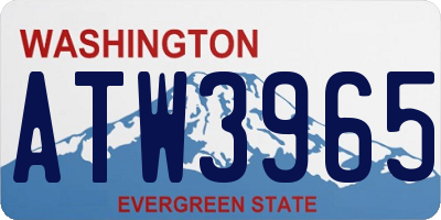 WA license plate ATW3965