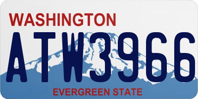 WA license plate ATW3966