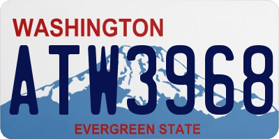 WA license plate ATW3968