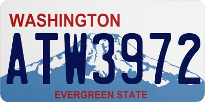 WA license plate ATW3972