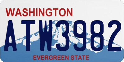 WA license plate ATW3982