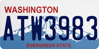 WA license plate ATW3983