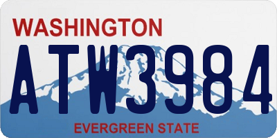 WA license plate ATW3984