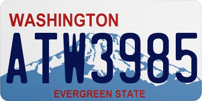 WA license plate ATW3985