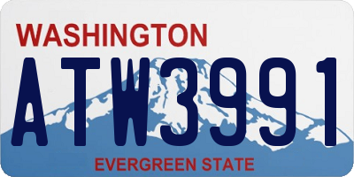 WA license plate ATW3991