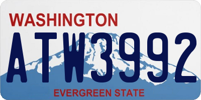 WA license plate ATW3992