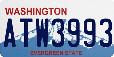 WA license plate ATW3993