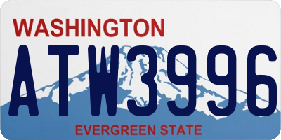 WA license plate ATW3996