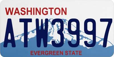 WA license plate ATW3997