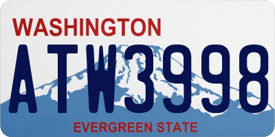 WA license plate ATW3998
