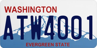 WA license plate ATW4001