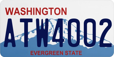 WA license plate ATW4002