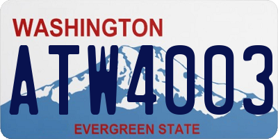 WA license plate ATW4003