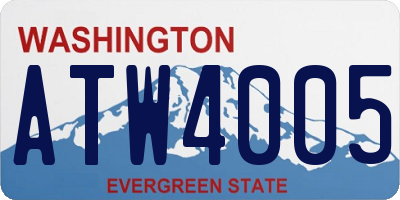 WA license plate ATW4005
