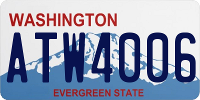 WA license plate ATW4006