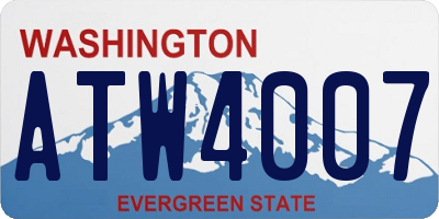 WA license plate ATW4007