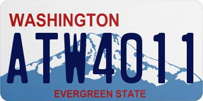 WA license plate ATW4011