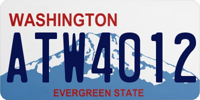 WA license plate ATW4012
