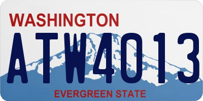 WA license plate ATW4013